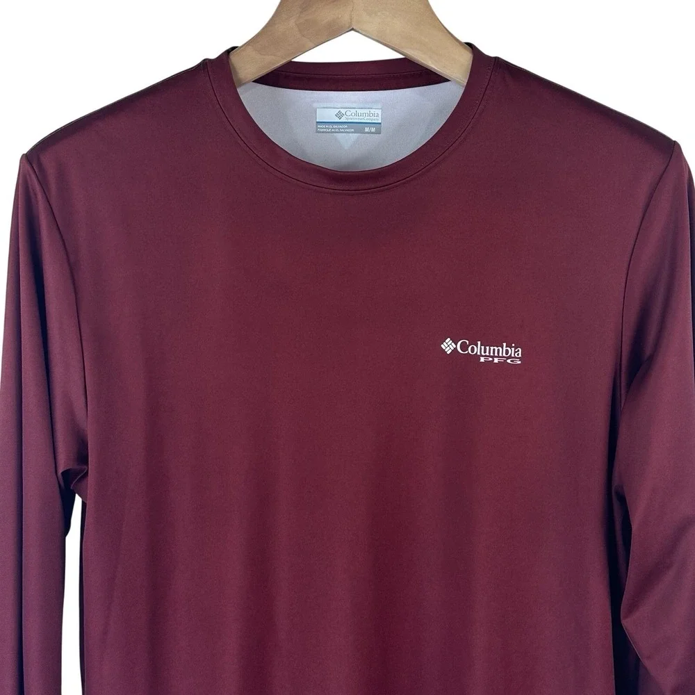 Columbia PFG Alabama Red Fish Swim Shirt Omni-Shade 50‎ UPF Long Sleeve Men's M
